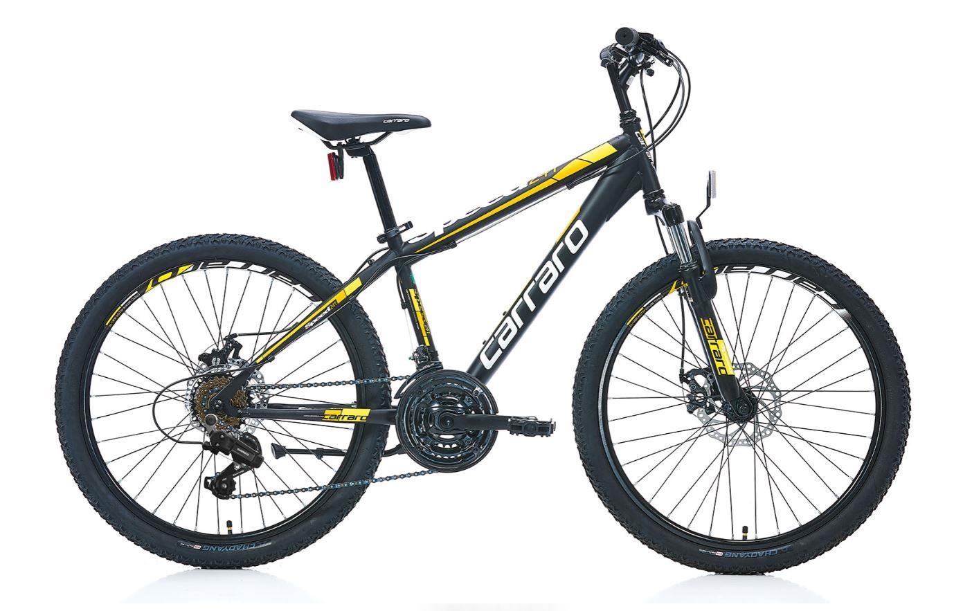 Carraro Speed 241 360H 24"Jant 21 Vites Mekanik Disk Fren Dağ Bisikleti Mat Siyah Sarı Açık Turuncu