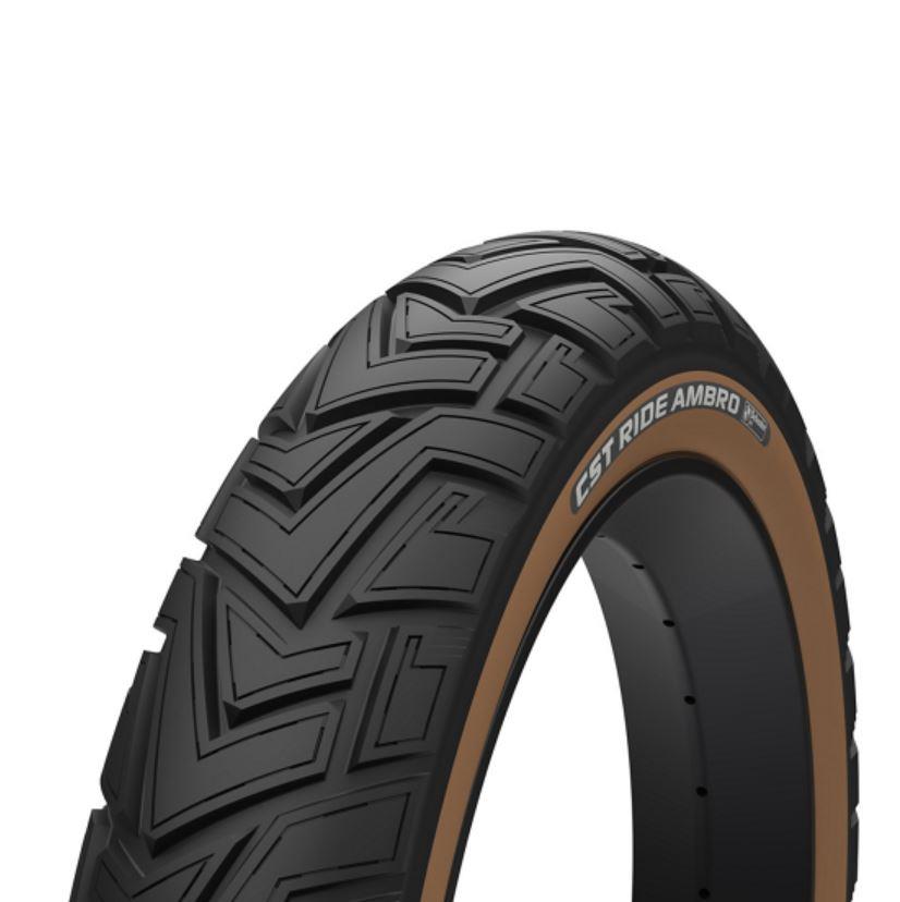CST Zırhlı Elektrikli Bisiklet Dış Lastik Amber Kahverengi Yanak 20X4.0 Fat Bike Dış Lastik