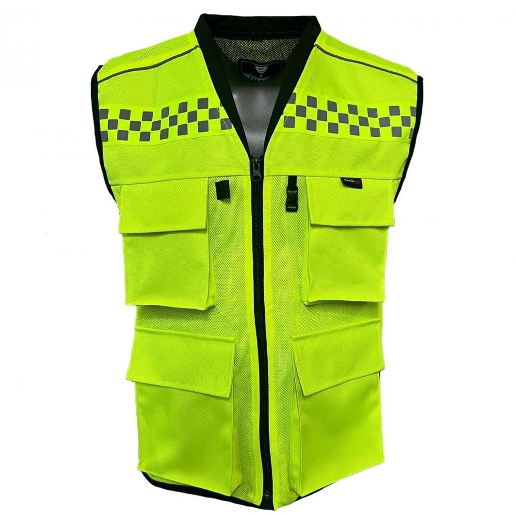 Forte Gt 1186 Cepli Motosiklet Reflektif Yelek Rüzgara Geçirmez XL Beden Sarı