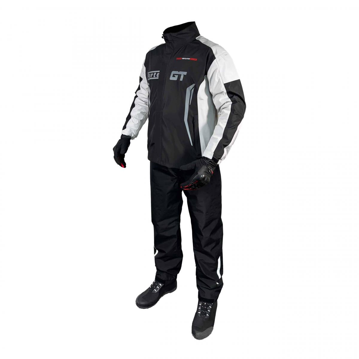 FORTE GT 2001140 Motosiklet Yağmurluk Takım Alt Üst Cepli Şık Takım Tam Koruma Taş Siyah XL Beden