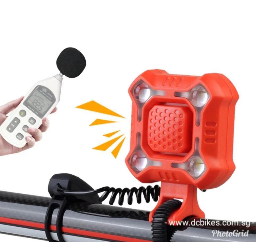 FORTE GT 2122 Bisiklet Ön Işık 350 Lümen 140 DB Usb Şarjlı Yüksek Güçlü Far Korna Kırmızı Renk