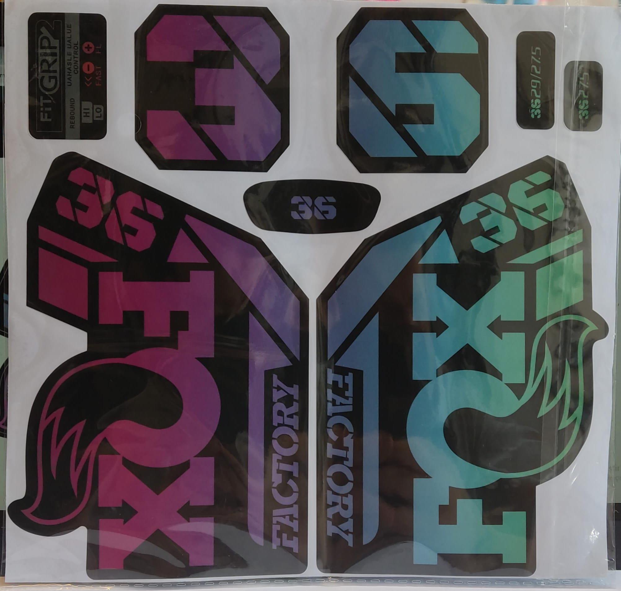 Fox 36 Bisiklet Maşa Etiketi, Kask Sticker Seti, Çıkartma Etiketi Renkli