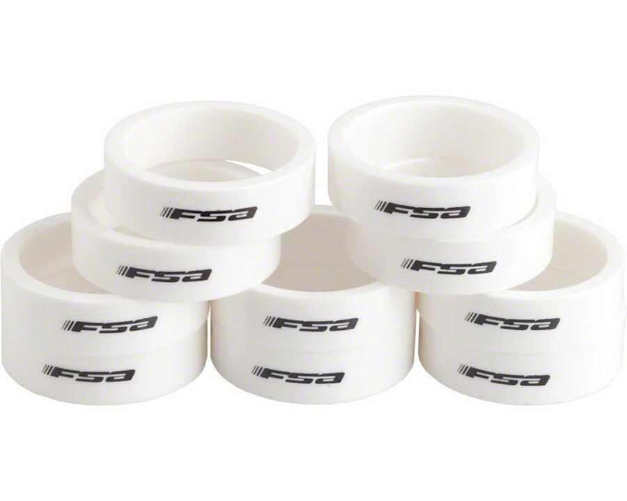 FSA Bisiklet Maşa Yatak Yüzüğü 5mm 1.1/8" Transparan Spacer Beyaz (Paketi 10luk)