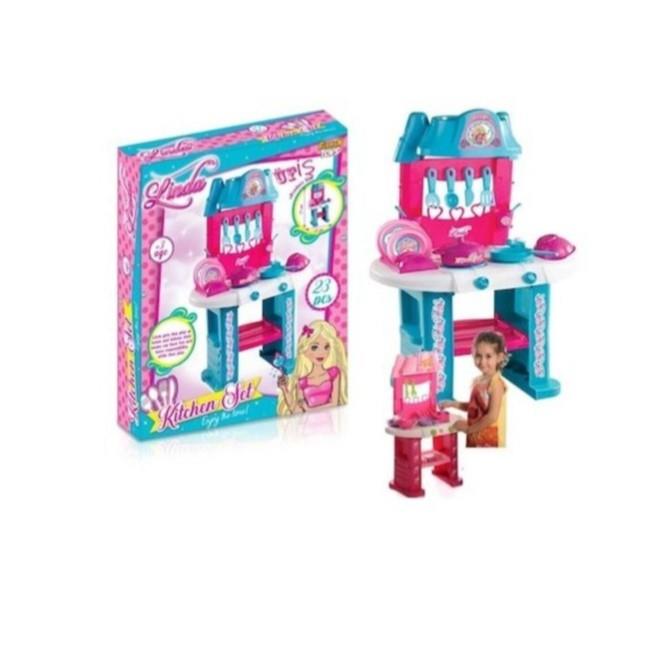 Furkan Toys Linda Büyük Mutfak Seti 23 Parça Oyuncak yemek seti
