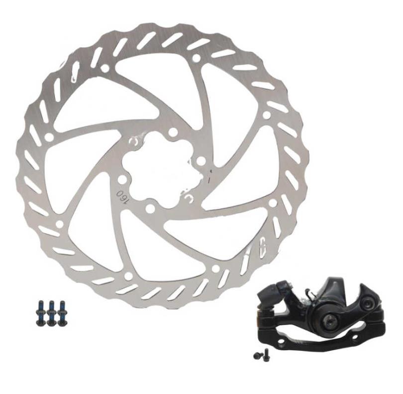 Bisiklet Fren Kaliperi + 160 mm 6 Vidalı Rotor Seti Bisiklet Disk Fren Ön Rotor+Kaliper Set