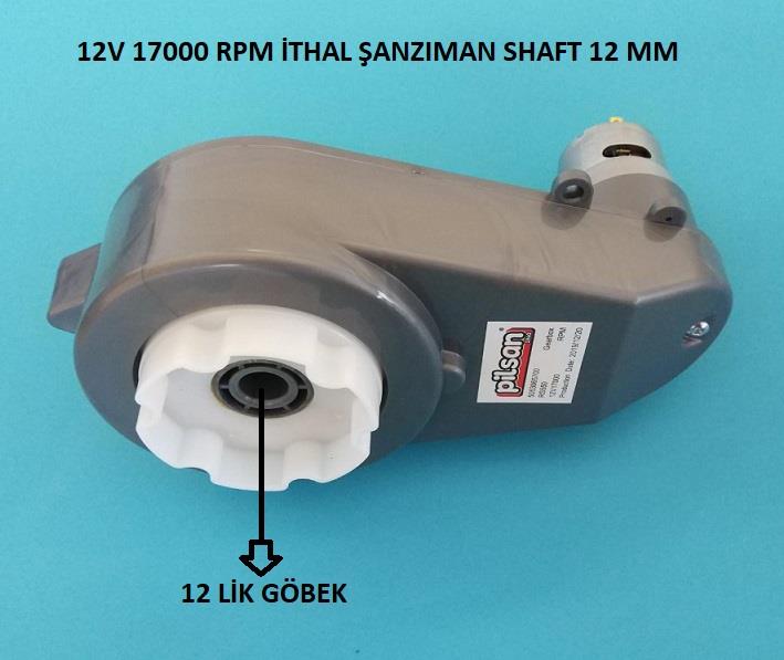Pilsan 12V 17000 RPM İthal Akülü Araba Şanzıman Shaft 12 mm