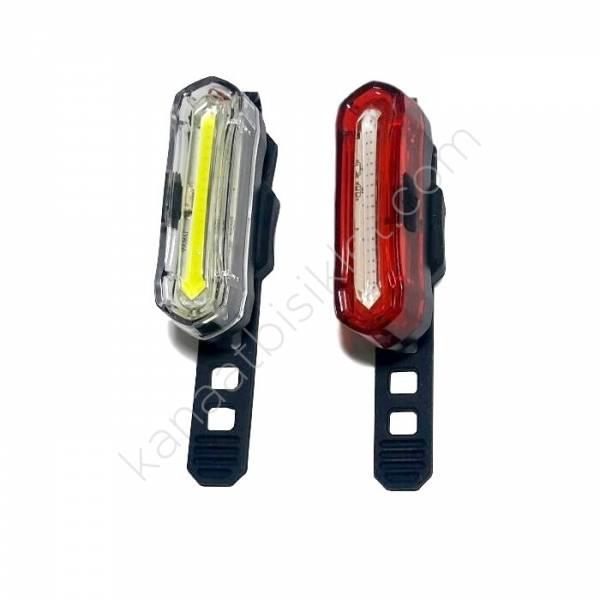 JY-6055 Ön Arka Far Seti USB Şarjlı