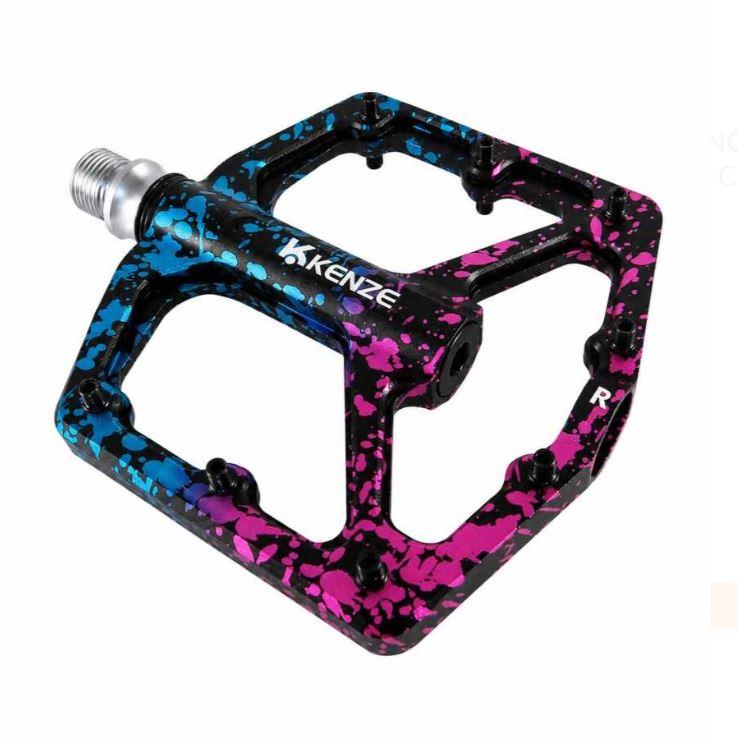 Kenze 3 Rulmanlı Ultralight Alüminyum Alaşımlı Mtb Bmx Geniş Hafif Platform Pedal Mavi Mor Pembe