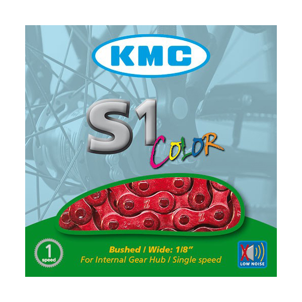 KMC Zincir S1 x 112L Kırmızı Kutulu Single Speed Kırmızı Zincir