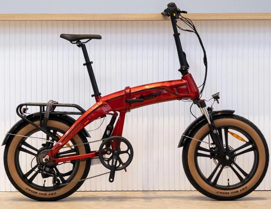 Kron Loop Armour 20"Kolon Jant Fat Bike Elektrikli Katlanır Bisiklet Kırmızı Siyah