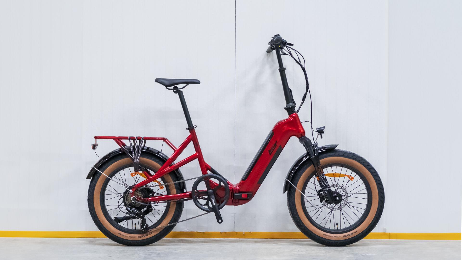 Kron Loop Coaster 20" Jant Fat Bike 7 Vites Elektrikli Katlanır Bisiklet Kırmızı
