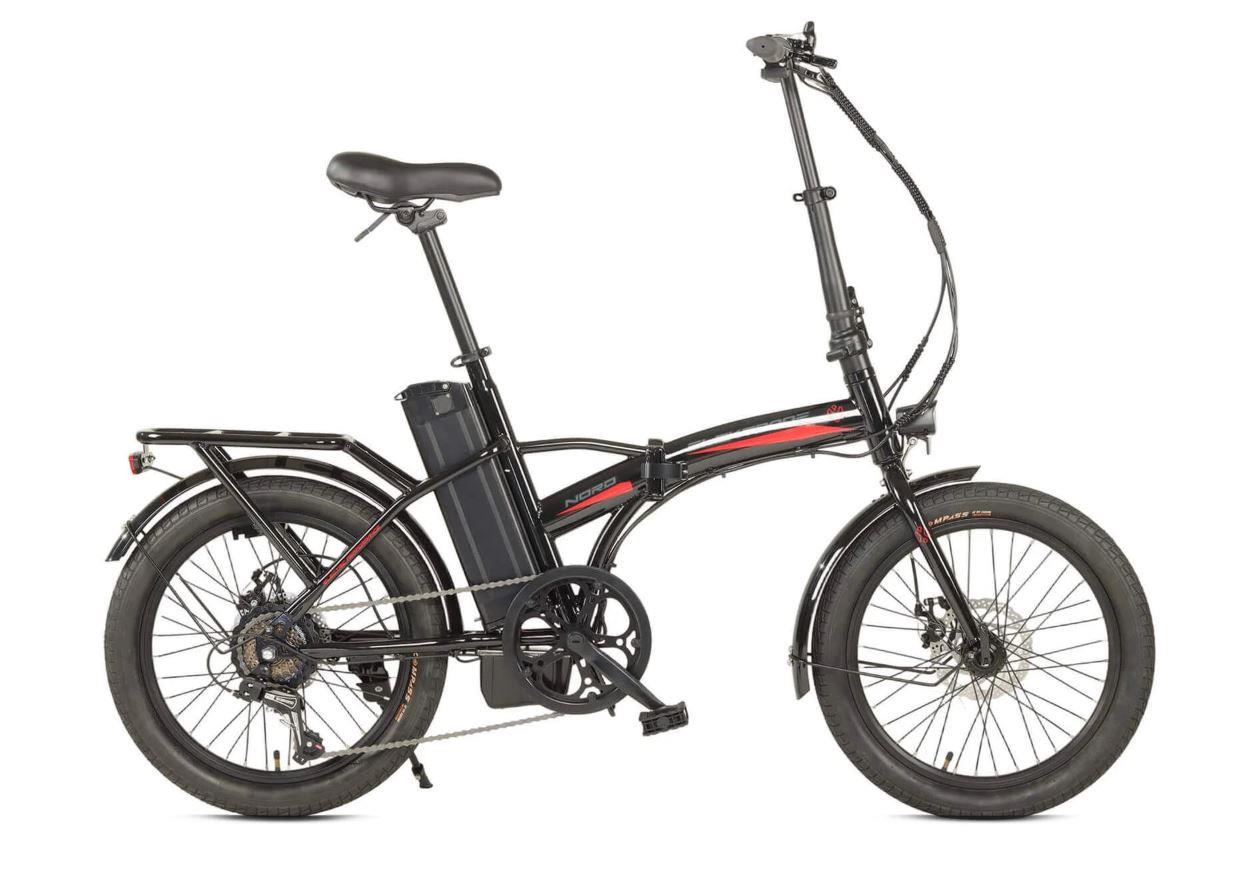 Kron Elektrone Nord 20 Jant E-Bike 36Volt 10,4 ah 7Vites Elektrikli Katlanır Bisiklet Siyah Kırmızı