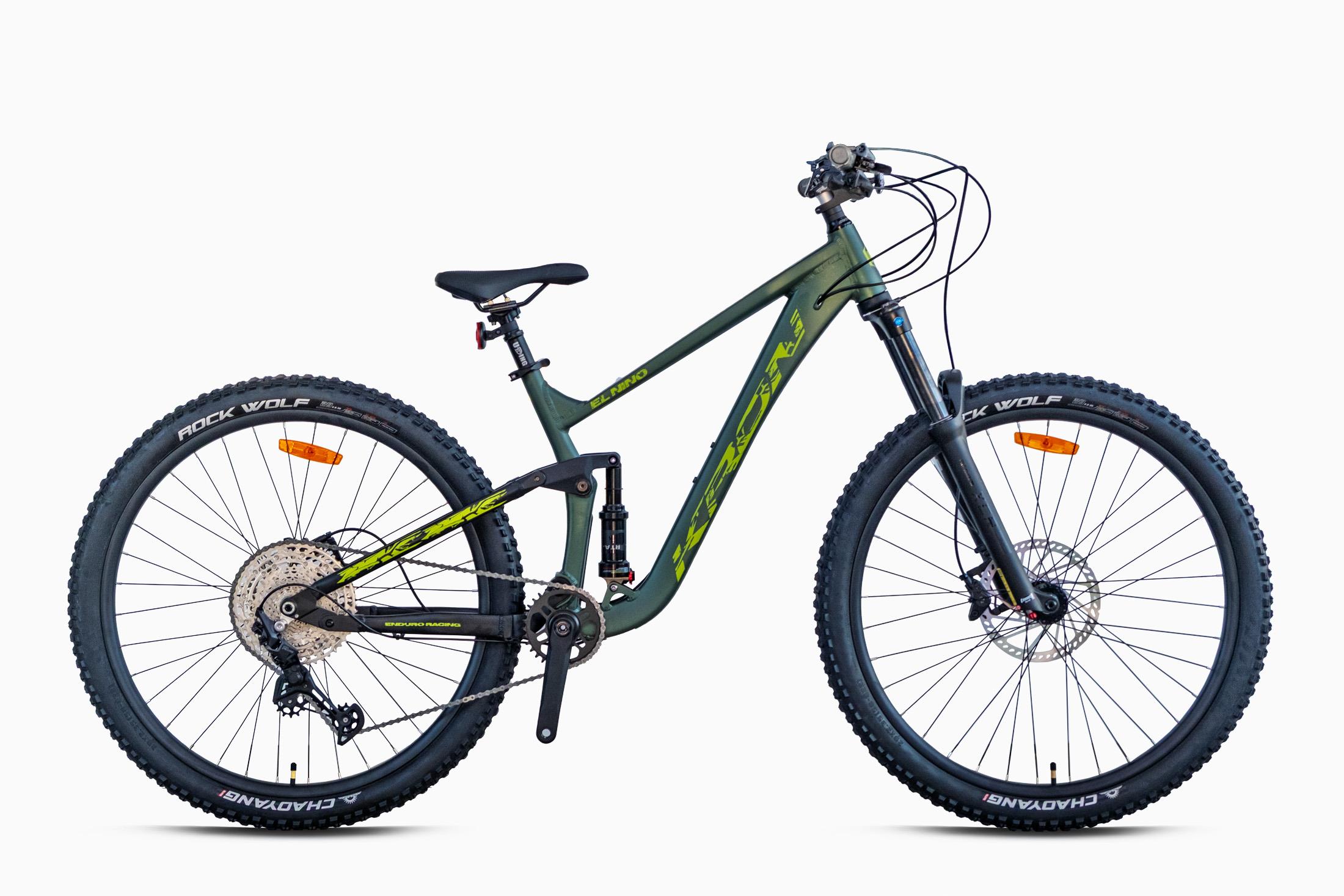 Kron El Nino 29 Jant Full Süspansiyon Alüminyum Kadro Enduro Bisikleti 11S Freeride Bisiklet Haki