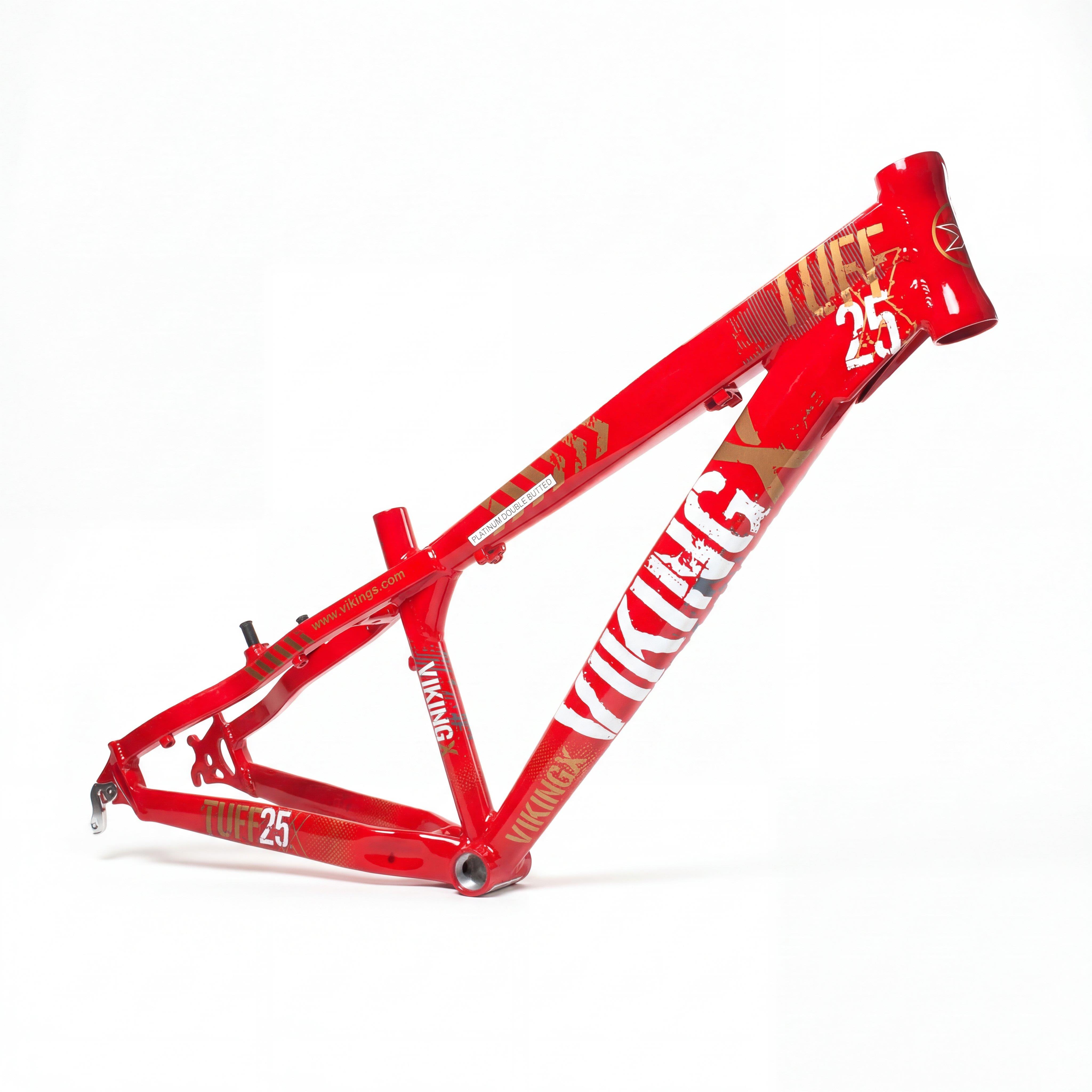 VikingX Tuff X-25 Dirt Jump Kadro Alüminyum Dirt Jump Bisiklet Kadrosu Hafif ve Dayanıklı Kırmızı