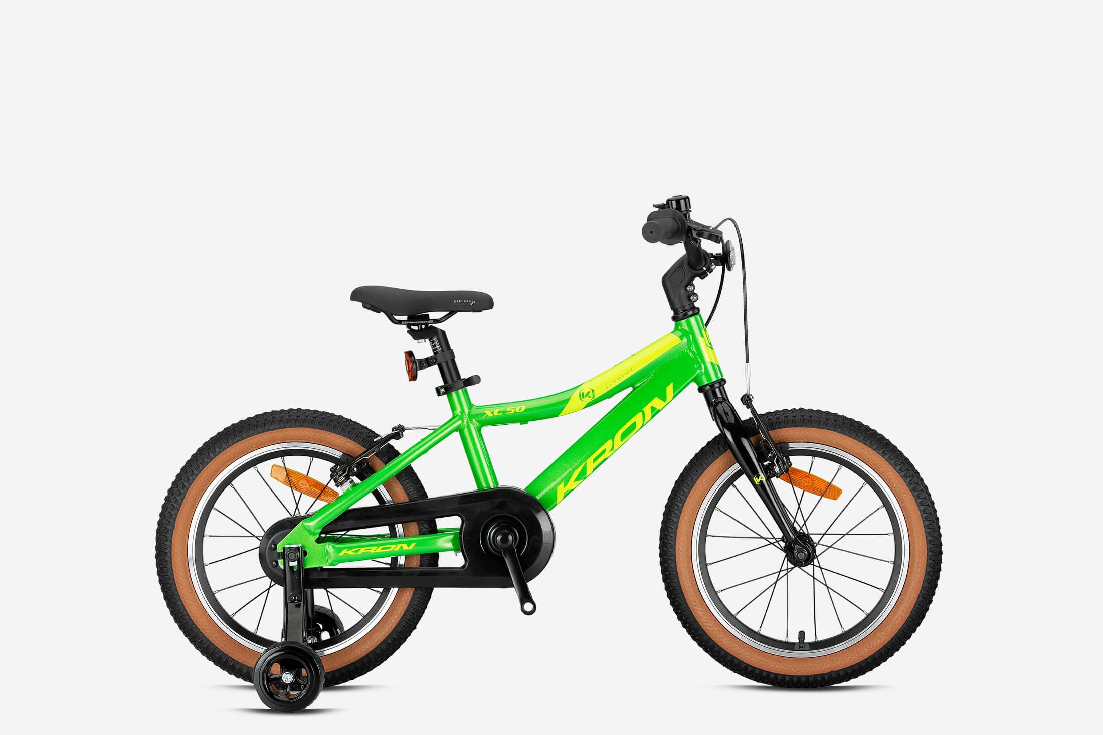 Kron XC 50 20 Jant V-Fren Alüminyum Kadro Denge Tekerlekli Çocuk Bisikleti Parlak Yeşil-Sarı