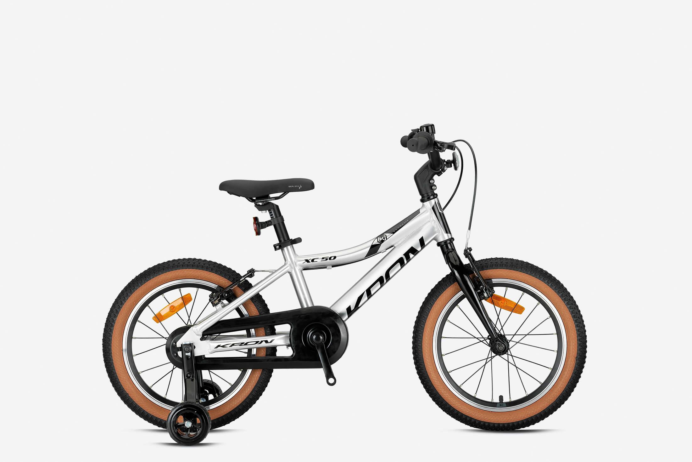 Kron XC 50 16 Jant V-Fren Alüminyum Kadro Denge Tekerlekli Çocuk Bisikleti Parlak Gri Siyah