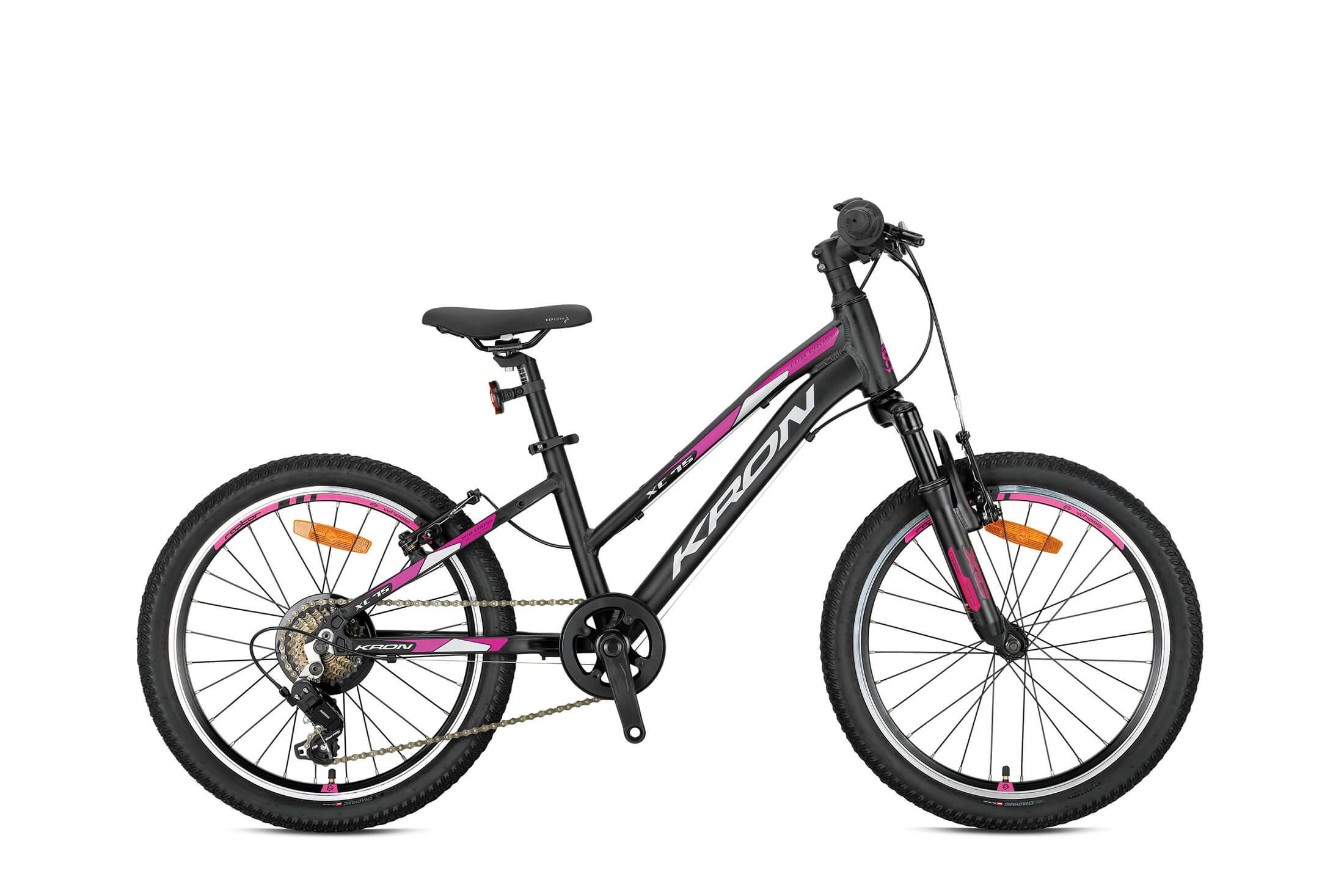 Kron XC 75 Lady 20 Jant 7 Vites Alüminyum Gövde Çocuk Dağ Bisikleti Siyah Gri Pembe