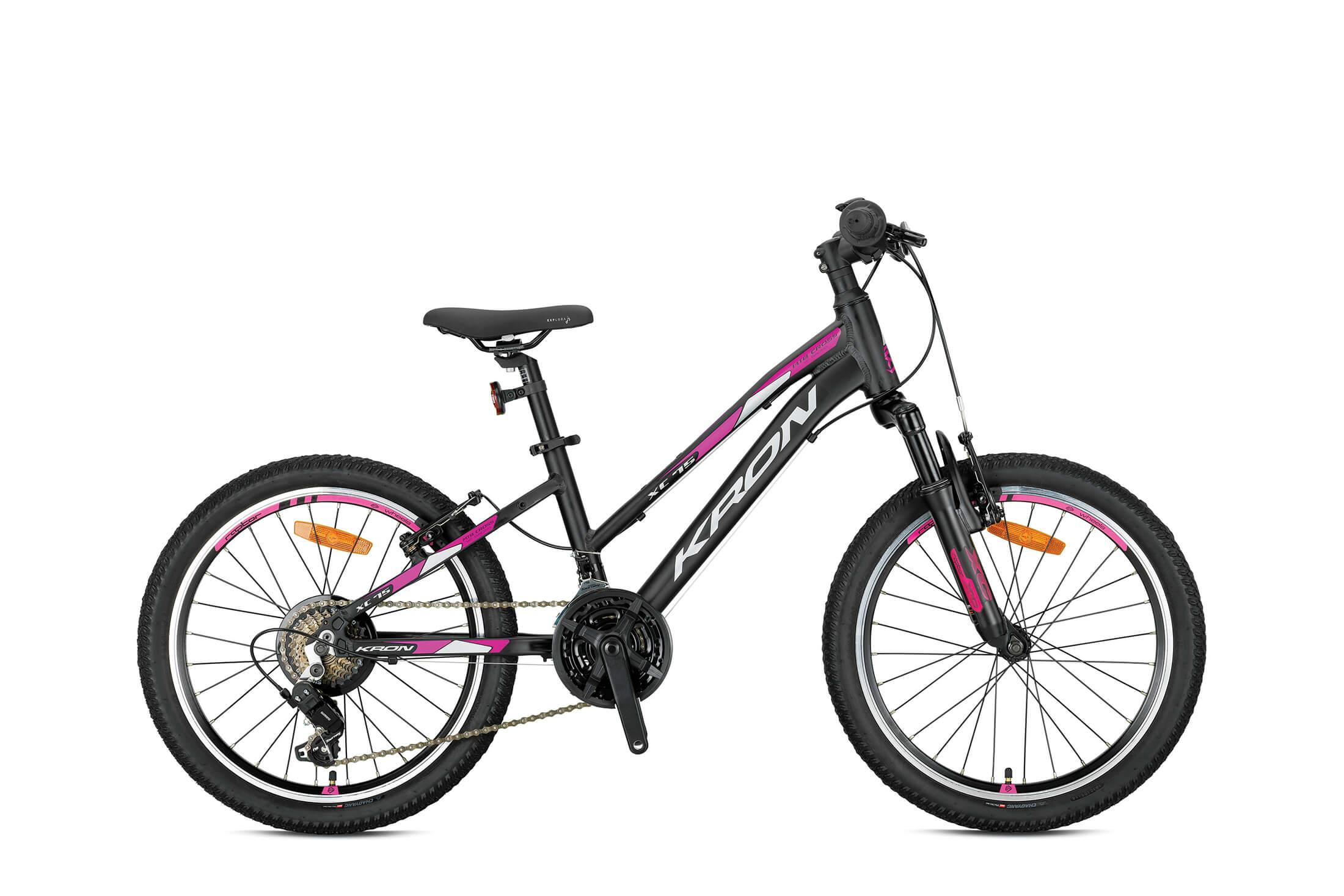 Kron XC 75 Lady 24 Jant 21 Vites Alüminyum Gövde Çocuk Dağ Bisikleti Siyah Gri Pembe