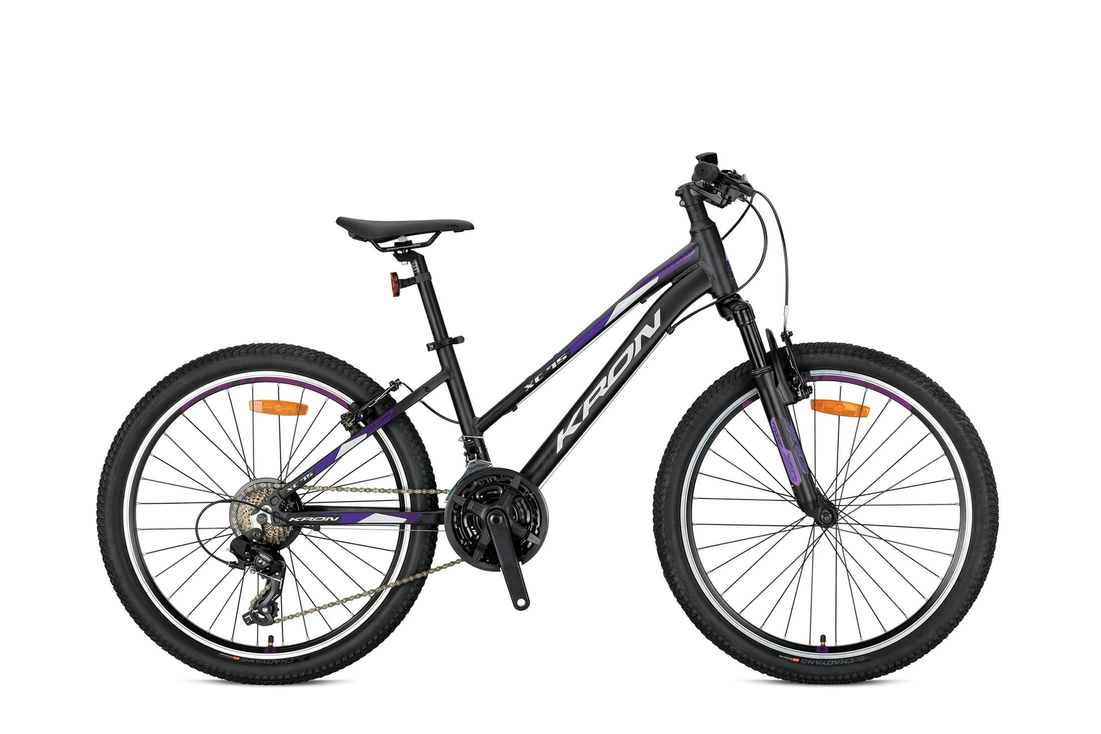 Kron XC 75 Lady 24 Jant 21 Vites Alüminyum Gövde Çocuk Dağ Bisikleti Siyah Mor