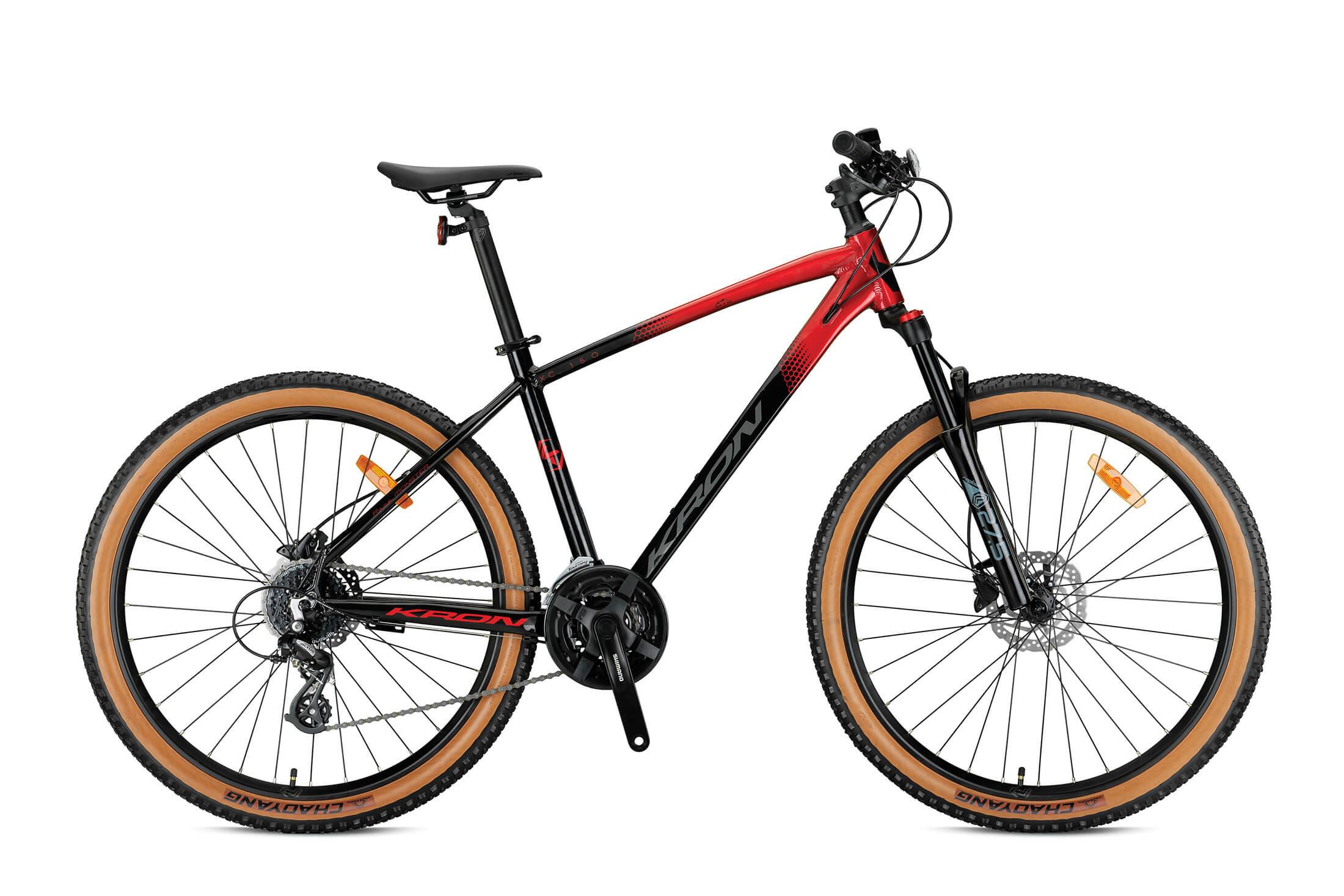 Kron XC150 27,5 Jant Hidrolik Disk MTB Dağ Bisikleti 24 Vites Amber Yanak Lastik 15'' Siyah Kırmızı