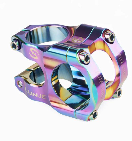 Lunje Alüminyum 31,8mm Mtb Freeride Gidon Boğazı Bisiklet Gidon Boğazı Rainbow Oil Slick Renk Boğaz
