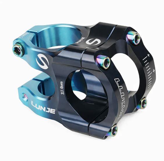 Lunje Alüminyum 31,8mm Mtb Freeride Gidon Boğazı Bisiklet Gidon Boğazı Siyah Mavi Çift Renk Boğaz