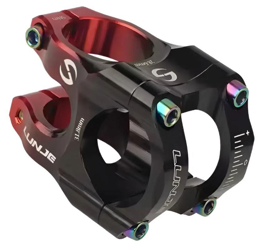 Lunje Alüminyum 31,8mm Mtb Freeride Gidon Boğazı Bisiklet Gidon Boğazı Siyah Kırmızı Çift Renk Boğaz