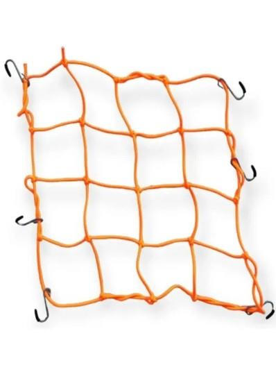 Motosiklet Kask Ve Bagaj Filesi Plastik Kancalı File 35X35 Cm Turuncu