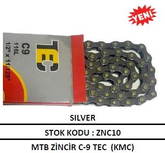 MTB Zincir C-9 TEC KMC Sılver MTB 9 Vites Uyumlu Zincir 27 S