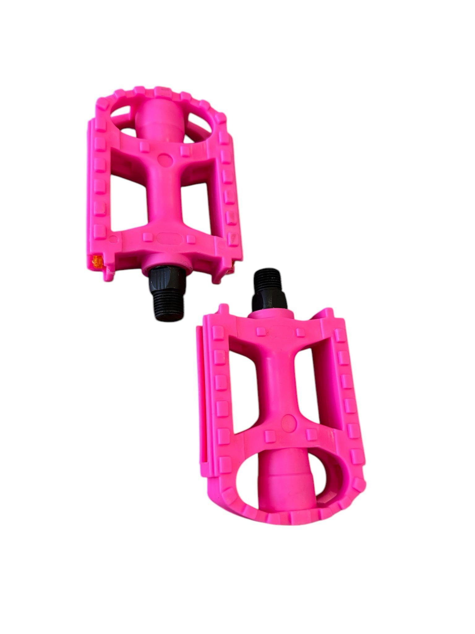 Pedal MX-P620 BMX Reflektörlü Bisiklet Pedalı Pembe Plastik Dış Yüzey Pedal Çocuk Bisiklet Pedal