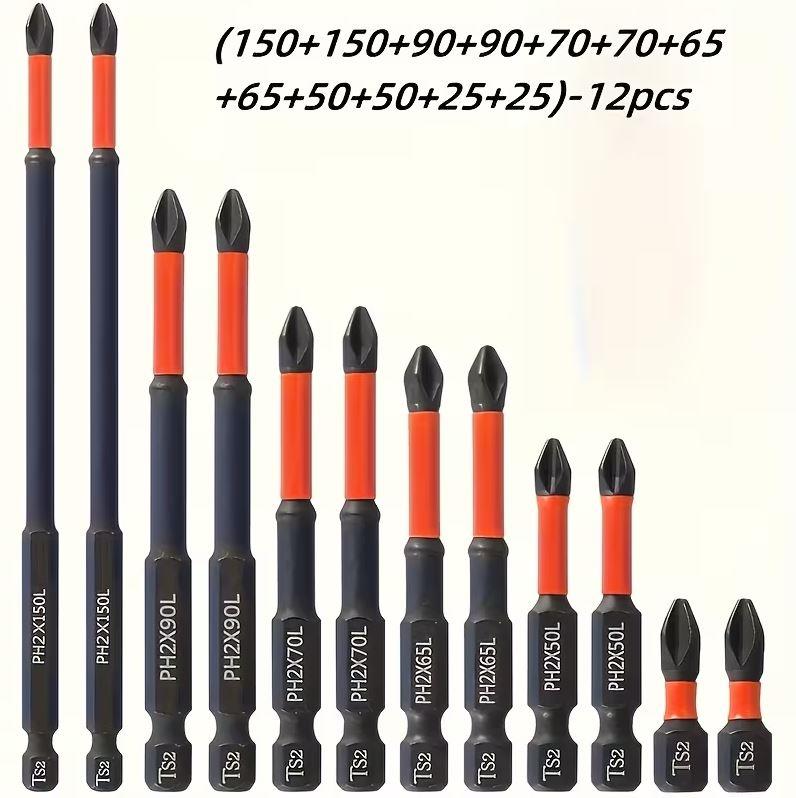 Ph2x90 Bits Uç 12'li Manyetik Kaymaz Matkap Uçları ve 1/4" Altıgen Sap - 12 adet yıldız matkap ucu