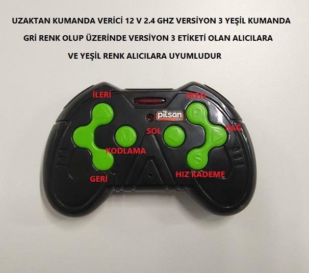 Pilsan Akülü Araba Uzaktan Kumanda Verici 12 V2.4 GHZ Versiyon 2