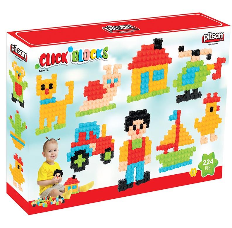 PİLSAN Çıt Çıt Bloklar (200 Parça) MİNİ MODEL BLOK EĞİTİCİ BLOK