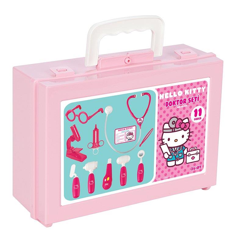 PİLSAN LİSANSLI Hello Kitty Doktor Seti 11 PARÇA ÇANTALI MODEL