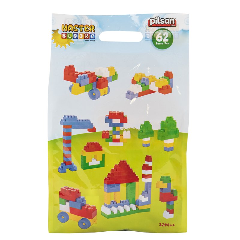 Pilsan Master Bloklar 62 Parça Torbalı Eğitici Yapboz Lego