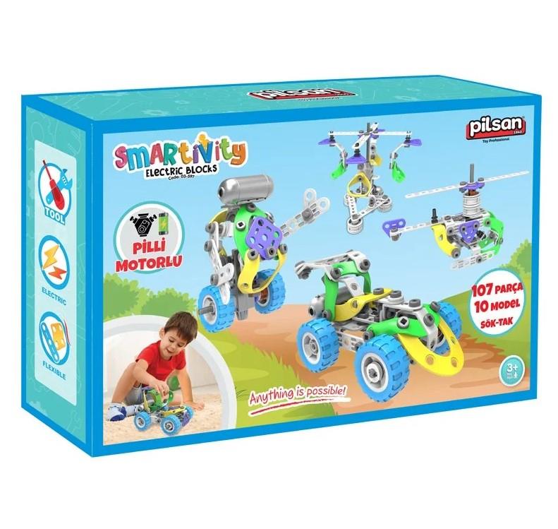 Pilsan Smartivity Electric Blocks 107 PARÇA 10 MODEL SÖK TAK PİLLİ BLOK
