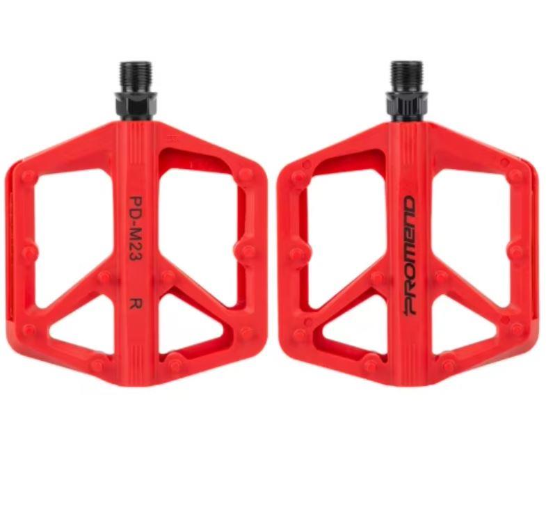 Promend Renkli Platform Pedal MTB Freeride Dirt Jump Kaymaz Plastik Pedal Kırmızı Renk