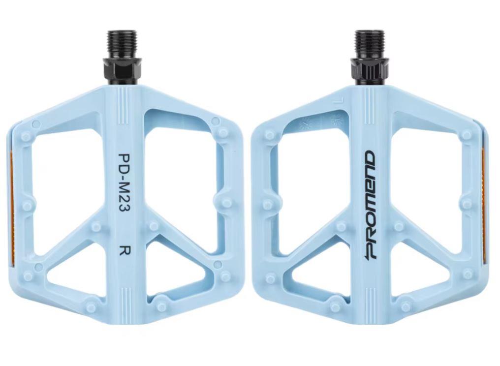 Promend Renkli Platform Pedal MTB Freeride Dirt Jump Kaymaz Plastik Pedal Açık Mavi Renk