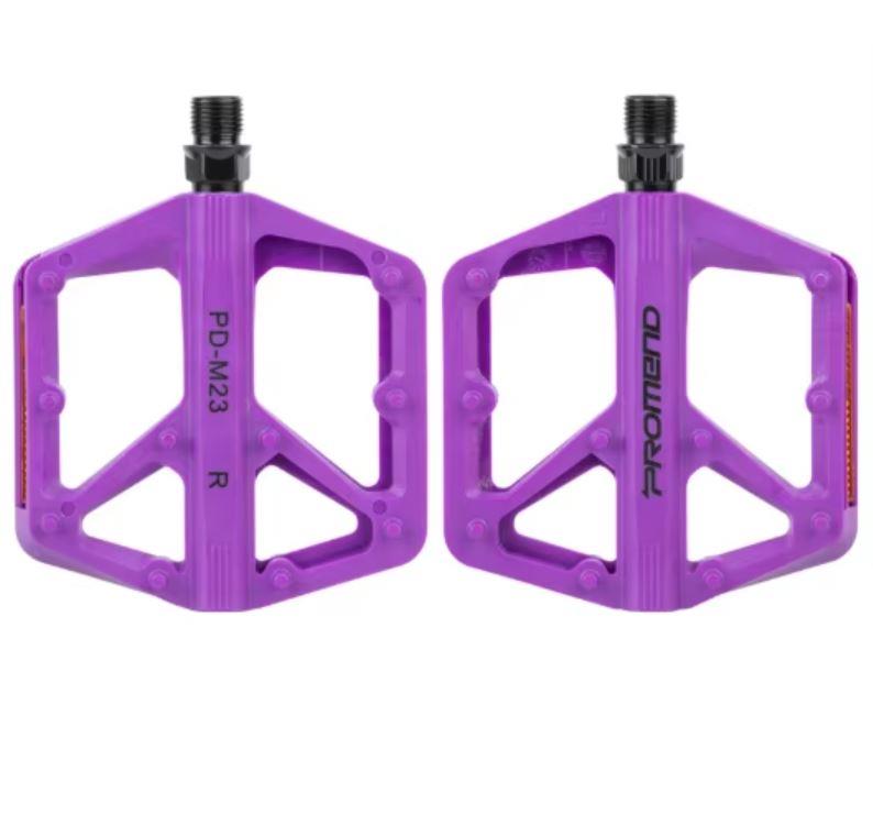 Promend Renkli Platform Pedal MTB Freeride Dirt Jump Kaymaz Plastik Pedal Mor Renk