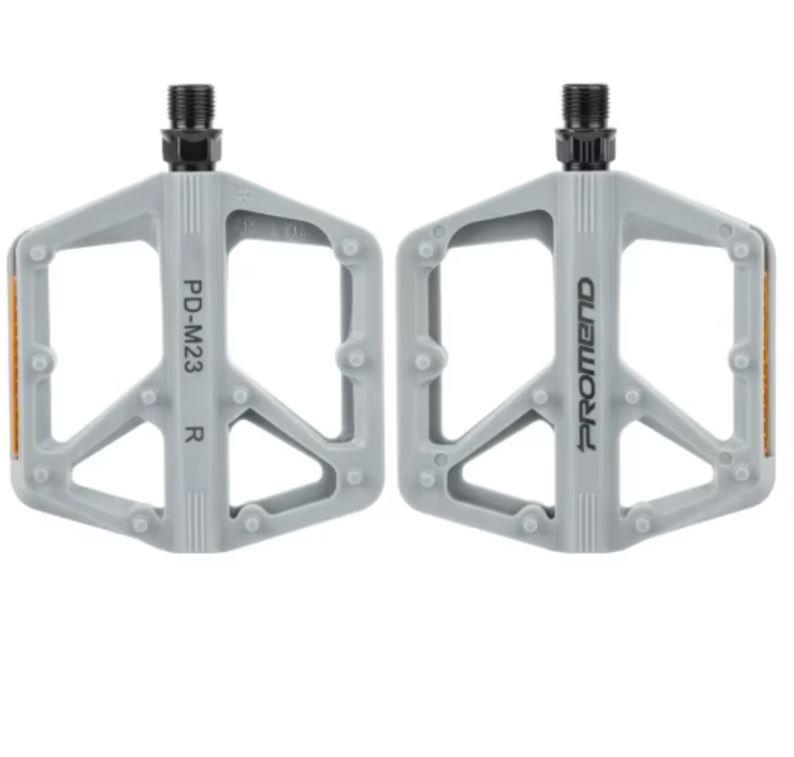 Promend Renkli Platform Pedal MTB Freeride Dirt Jump Kaymaz Plastik Pedal Gri Renk