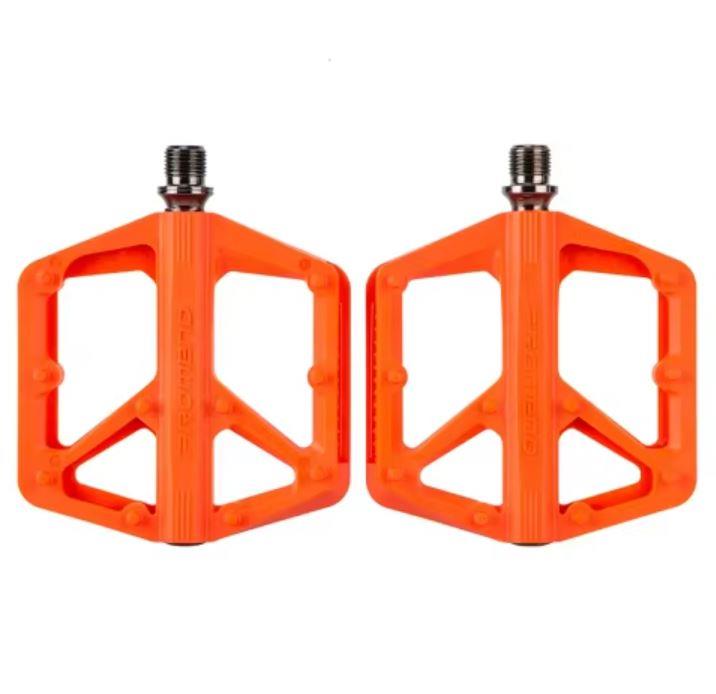 Promend Renkli Platform Pedal MTB Freeride Dirt Jump Kaymaz Plastik Pedal Turuncu Renk