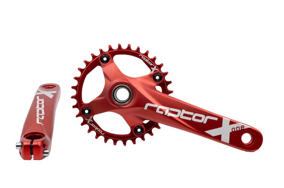 Raptor A28Z-AS322 32T 170 mm Tek Yaprak Aynakol Seti Göbek+Aynakol+Yaprak Bisiklet Krank Seti Kırmızı