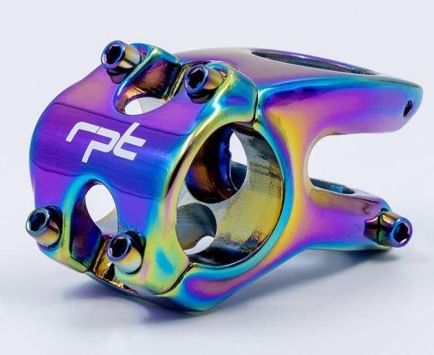 Raptor Alüminyum AS-318 31,8 mm Riser Mtb Bisiklet Gidon Boğazı Oil Slick Rainbow Gidon Boğazı