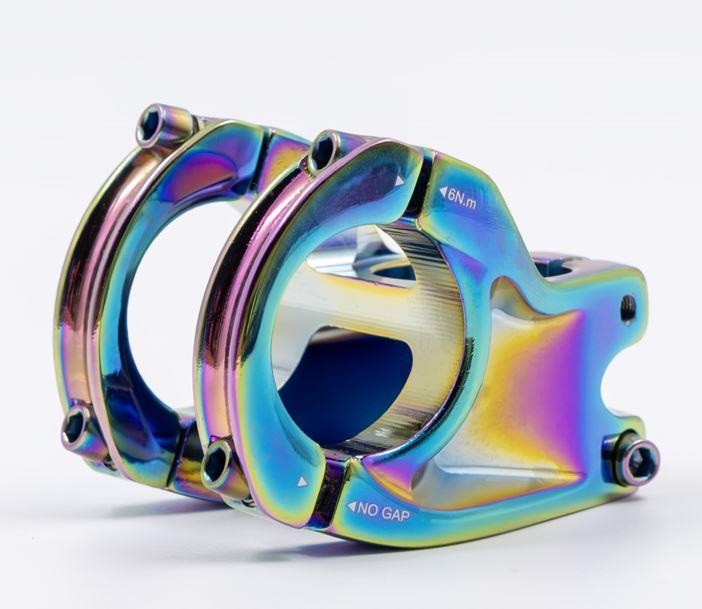 Raptor Alüminyum AS-352 31,8 mm Riser Mtb Bisiklet Gidon Boğazı Oil Slick Rainbow Gidon Boğazı