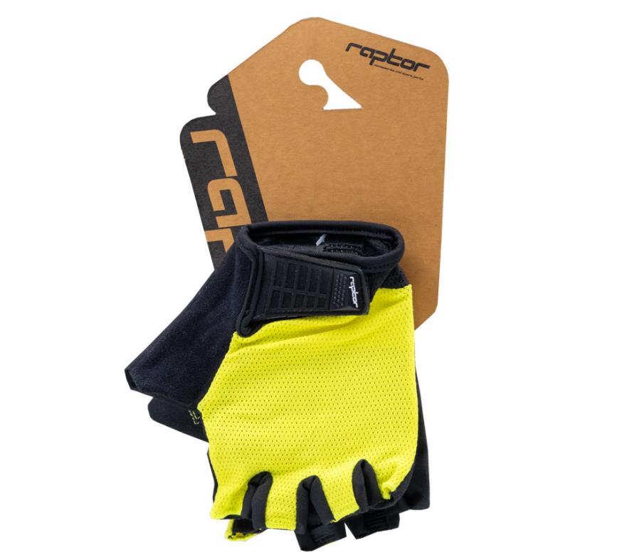 Raptor Bisiklet Eldiveni EVO Kısa Parmak Bisiklet Eldiveni Foam Pad Venom Yellow M Beden Sarı
