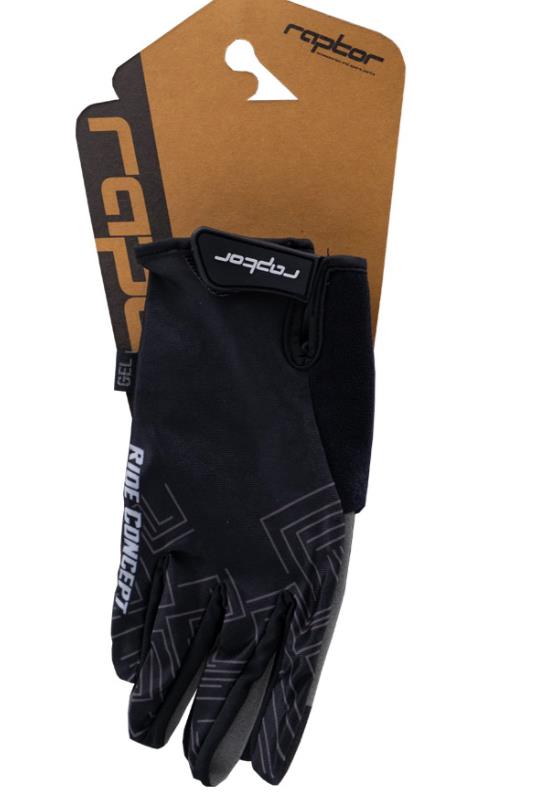 Raptor Bisiklet Eldiveni Matrıx Uzun Parmak Bisiklet Eldiveni Comfort Jel Graphite Grey XS Beden Gri