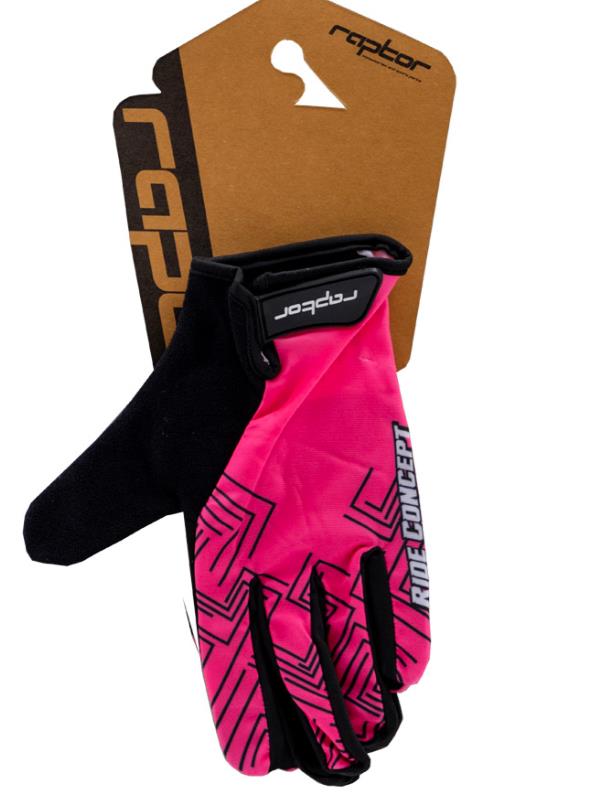 Raptor Bisiklet Eldiveni Matrıx Uzun Parmak Bisiklet Eldiveni Comfort Jel Neon Pink XS Beden