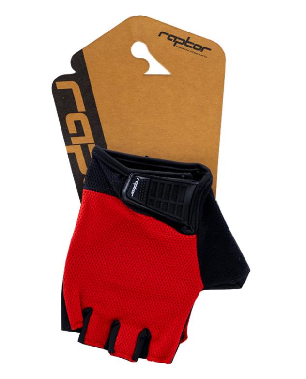 Raptor EVO Kısa Parmak Bisiklet Eldiveni Foam Pad Magma Burgundy L Beden Kırmızı Renk