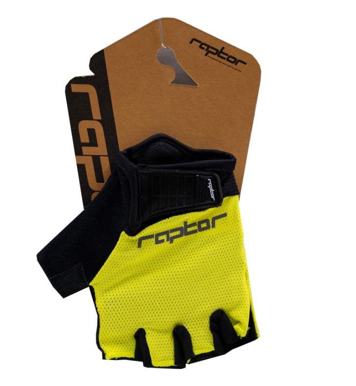 Raptor EVO Kısa Parmak Bisiklet Eldiveni Jel Padli Venom Yellow XL Beden Sarı Renk