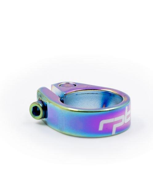 Raptor YX 115 Bisiklet Sele Kelepçesi 31,8 mm Alüminyum, Oil Slick Sele Kelepçesi Rainbow